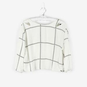 Line & Dot Open Back Blouse Size‎ M Off White Rayon Relaxed Neutral Minimalist